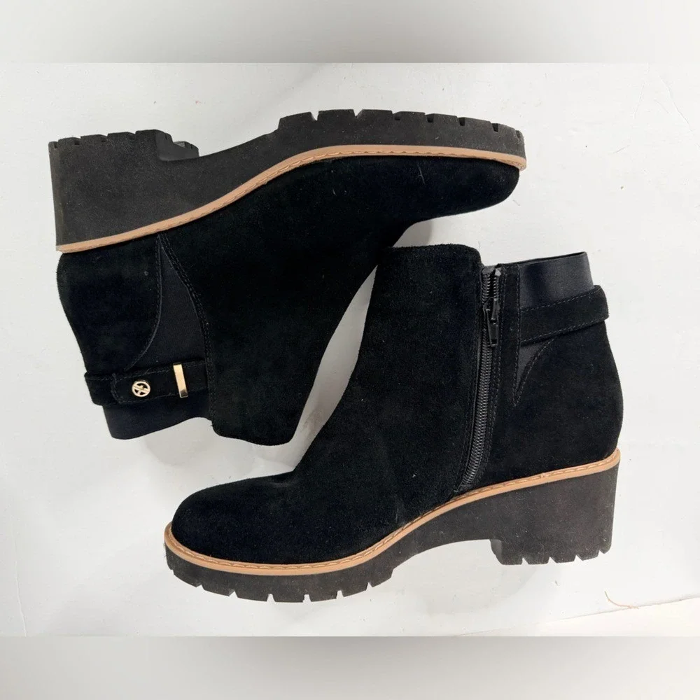 Giani Bernini‎ Vaass Black Suede Ankle Booties Womens 10M